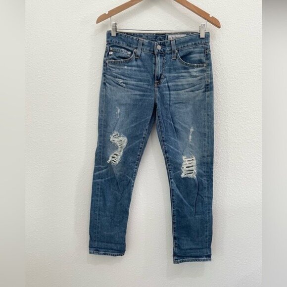 Adriano Goldschmied Slouchy Slim Jeans Boyfriend Low Rise Distressed Boho - Picture 1 of 7